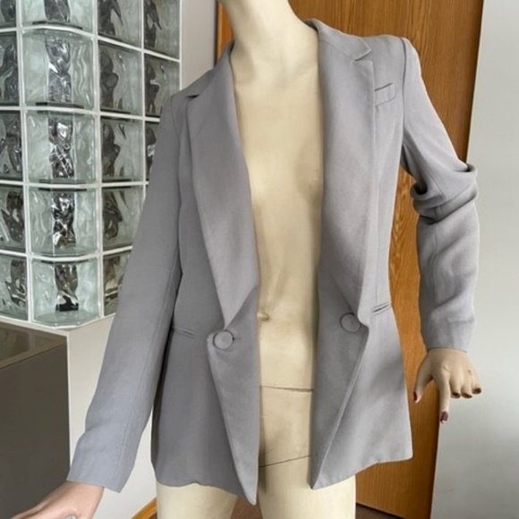 COMPTOIR DES COTONNIERS LIGHT GREY JACKET Uniquely Styled DESIGNER BLAZER - Picture 2 of 10